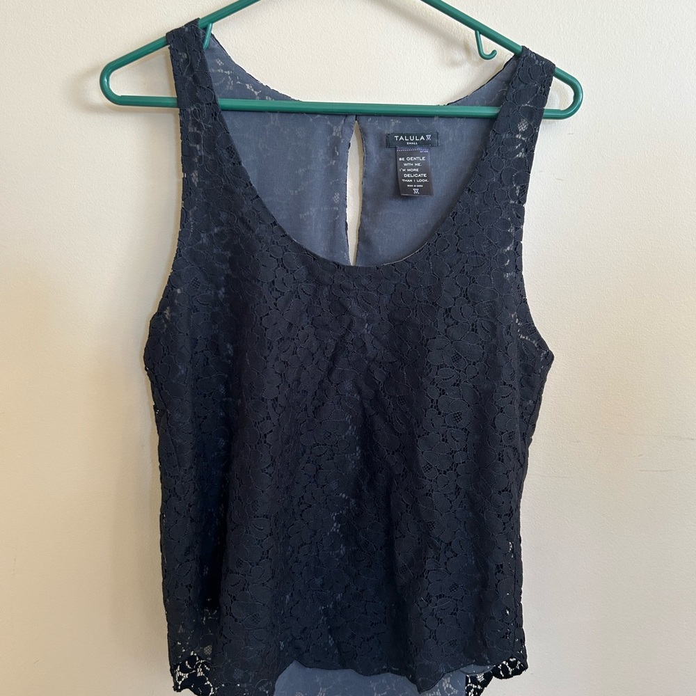Talula/ Aritzia Black Lace Scoop Neck Tank Top
